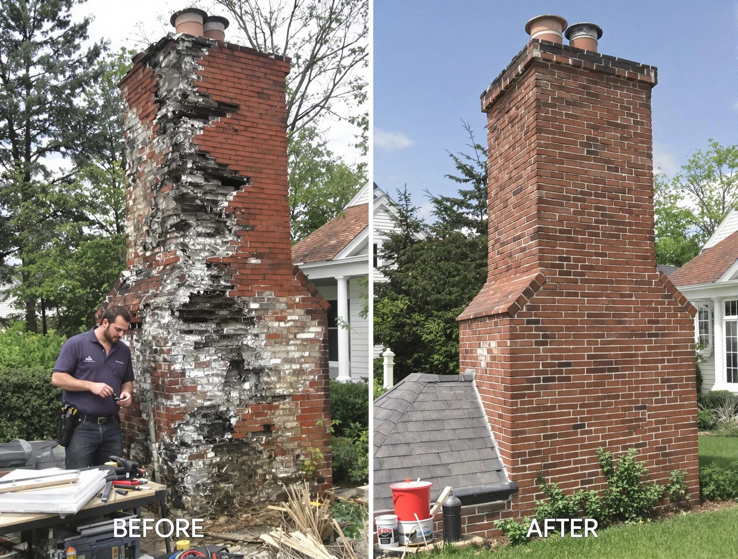 Chattahoochee Hills Chimney Sweep performing a full chimney restoration in Chattahoochee Hills, GA