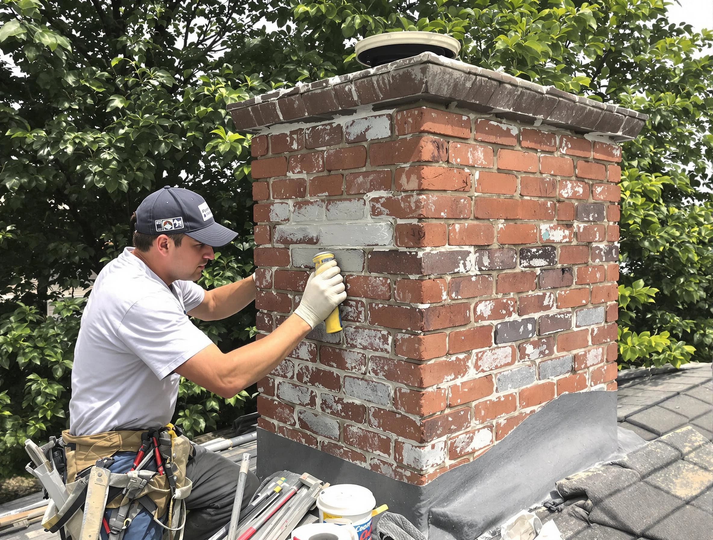 Chattahoochee Hills Chimney Sweep restoring an aging chimney in Chattahoochee Hills, GA