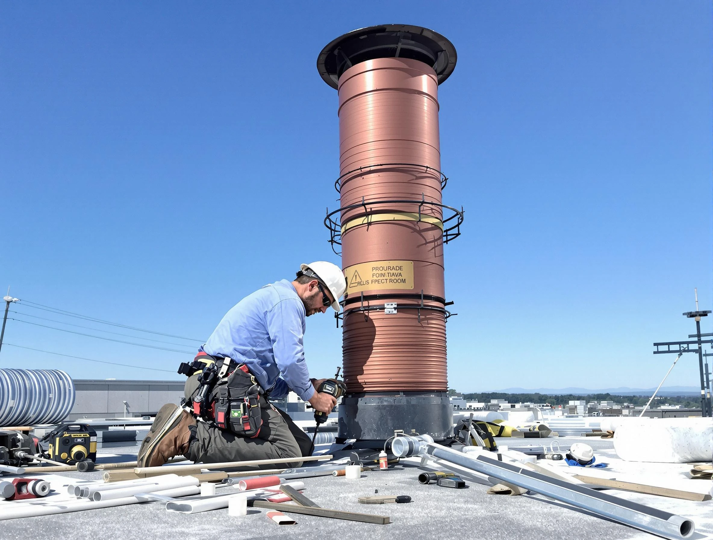 Installed chimney liner by Chattahoochee Hills Chimney Sweep in Chattahoochee Hills, GA