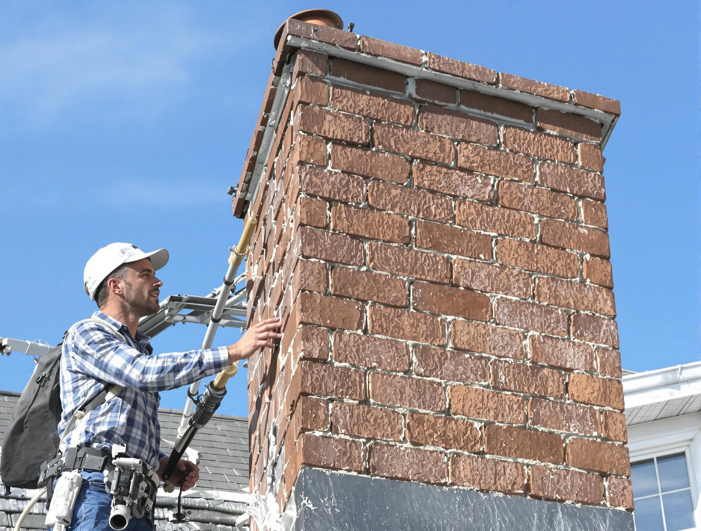 Brickwork for a chimney rebuild by Chattahoochee Hills Chimney Sweep in Chattahoochee Hills, GA