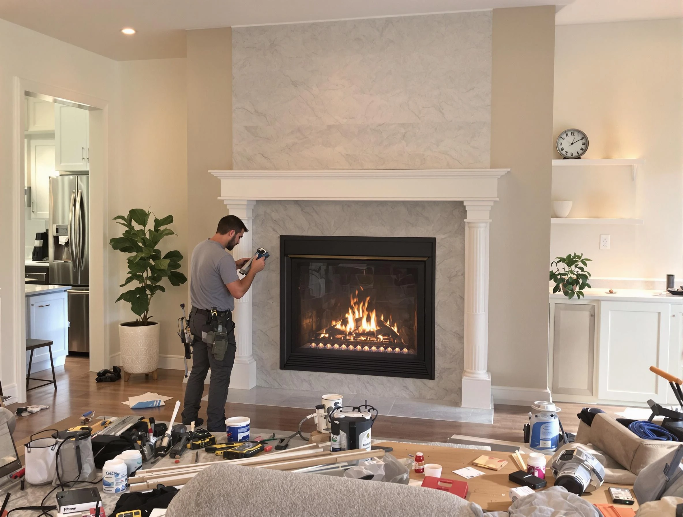 Newly installed fireplace by Chattahoochee Hills Chimney Sweep in Chattahoochee Hills, GA