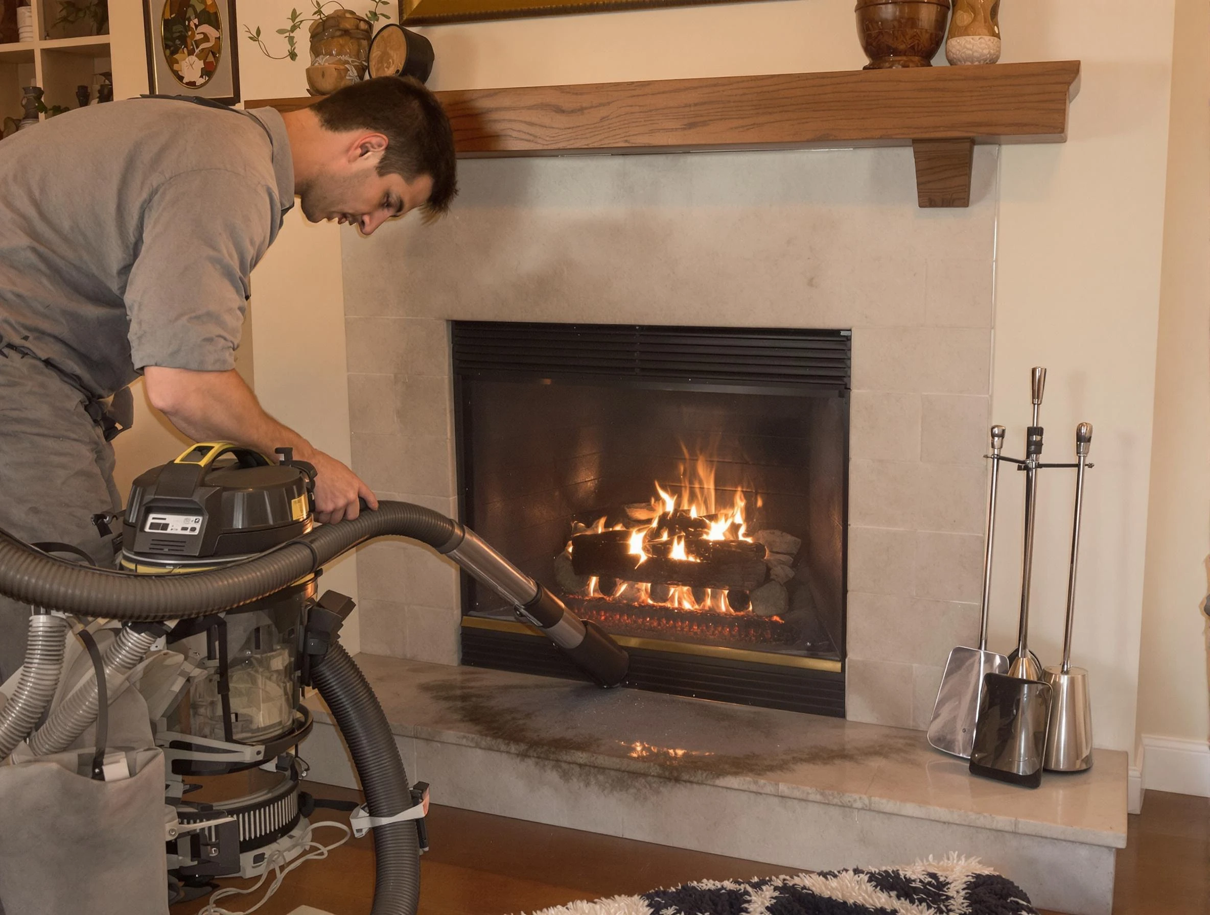Routine fireplace upkeep by Chattahoochee Hills Chimney Sweep in Chattahoochee Hills, GA
